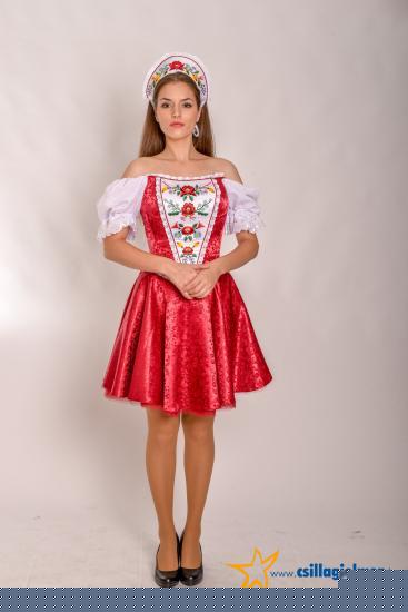 Bordó Kalocsai Hímzéses Ruha Pártával